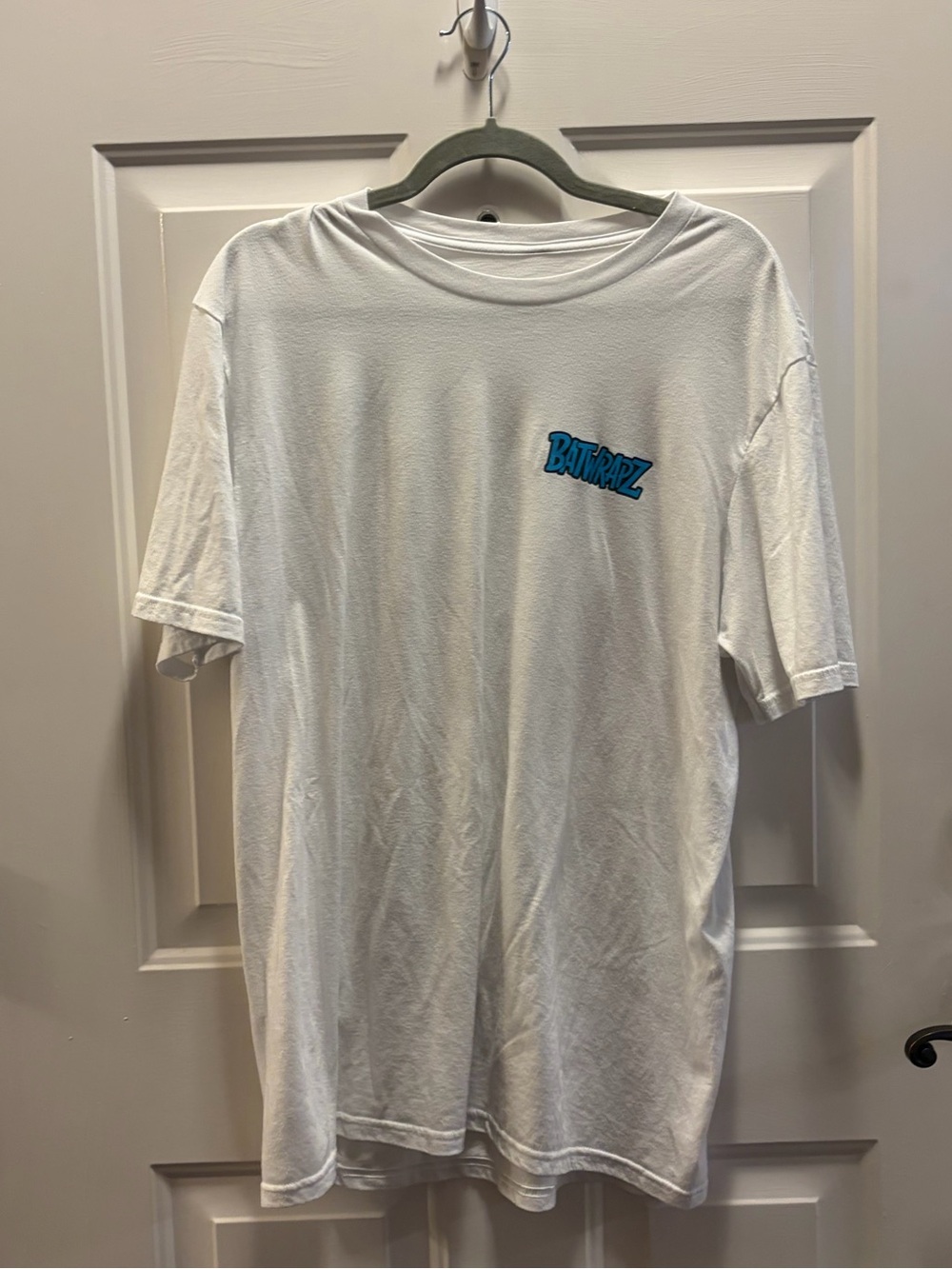 Batwrapz White Graphic Crewneck T‑Shirt